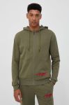 Бавовняна кофта HUGO чоловіча колір зелений з капюшоном з принтом (3383226) Бавовняна кофта HUGO чоловіча колір зелений з капюшоном з принтом (3383226)