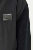 Куртка-бомбер HUGO чоловічий колір чорний перехідна Куртка-бомбер HUGO чоловічий колір чорний перехідна