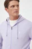 Кофта Polo Ralph Lauren чоловіча колір фіолетовий з капюшоном однотонна (3305817)