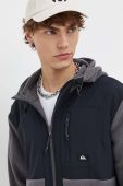 Кофта Quiksilver чоловіча колір чорний з капюшоном візерунок Кофта Quiksilver чоловіча колір чорний з капюшоном візерунок