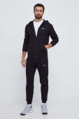 Бавовняна кофта EA7 Emporio Armani чоловіча колір чорний з капюшоном з принтом (3597366) Бавовняна кофта EA7 Emporio Armani чоловіча колір чорний з капюшоном з принтом (3597366)