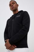 Кофта EA7 Emporio Armani чоловіча колір чорний з капюшоном однотонна (3385708)