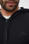 Кофта adidas чоловіча колір чорний з капюшоном однотонна (3332718)