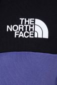 Бавовняна кофта The North Face чоловіча колір фіолетовий з капюшоном візерунок Бавовняна кофта The North Face чоловіча колір фіолетовий з капюшоном візерунок