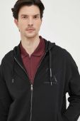 Бавовняна кофта Armani Exchange чоловіча колір чорний з капюшоном Бавовняна кофта Armani Exchange чоловіча колір чорний з капюшоном