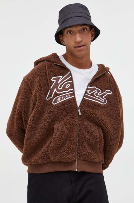 Куртка Karl Kani чоловіча колір коричневий перехідна Куртка Karl Kani чоловіча колір коричневий перехідна
