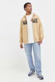 Бавовняна кофта Vans чоловіча колір бежевий з капюшоном з принтом (3476906) Бавовняна кофта Vans чоловіча колір бежевий з капюшоном з принтом (3476906)
