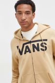 Бавовняна кофта Vans чоловіча колір бежевий з капюшоном з принтом (3476906) Бавовняна кофта Vans чоловіча колір бежевий з капюшоном з принтом (3476906)