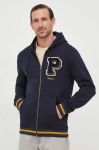 Бавовняна кофта Pepe Jeans Michon чоловіча колір синій з капюшоном з аплікацією Бавовняна кофта Pepe Jeans Michon чоловіча колір синій з капюшоном з аплікацією
