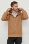 Кофта Gant чоловіча колір коричневий з капюшоном однотонна Кофта Gant чоловіча колір коричневий з капюшоном однотонна