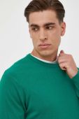 Вовняний светр United Colors of Benetton чоловічий колір зелений легкий