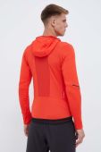 Спортивна кофта Salewa Pedroc Polarlite колір червоний з капюшоном однотонна Спортивна кофта Salewa Pedroc Polarlite колір червоний з капюшоном однотонна