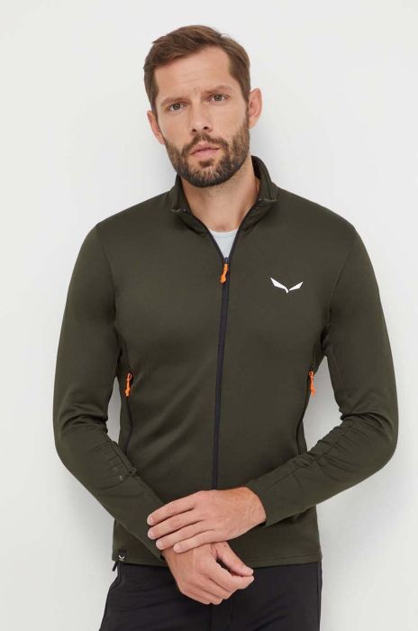 Спортивна кофта Salewa Puez Polarlite колір зелений однотонна Спортивна кофта Salewa Puez Polarlite колір зелений однотонна