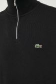 Бавовняний светр Lacoste колір чорний півгольф