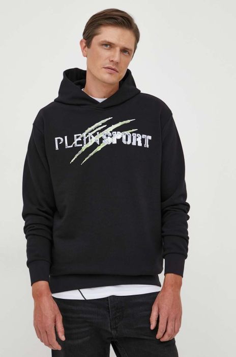 Кофта PLEIN SPORT чоловіча колір чорний з капюшоном з принтом (3374713) Кофта PLEIN SPORT чоловіча колір чорний з капюшоном з принтом (3374713)