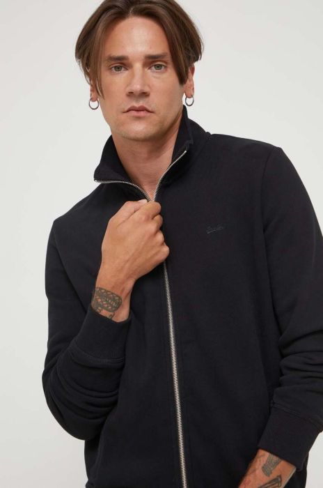 Кофта Superdry чоловіча колір чорний однотонна (3458328) Кофта Superdry чоловіча колір чорний однотонна (3458328)