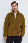 Флісова кофта Jack Wolfskin колір зелений однотонна Флісова кофта Jack Wolfskin колір зелений однотонна