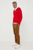 Кофта Polo Ralph Lauren чоловіча колір червоний з капюшоном однотонна