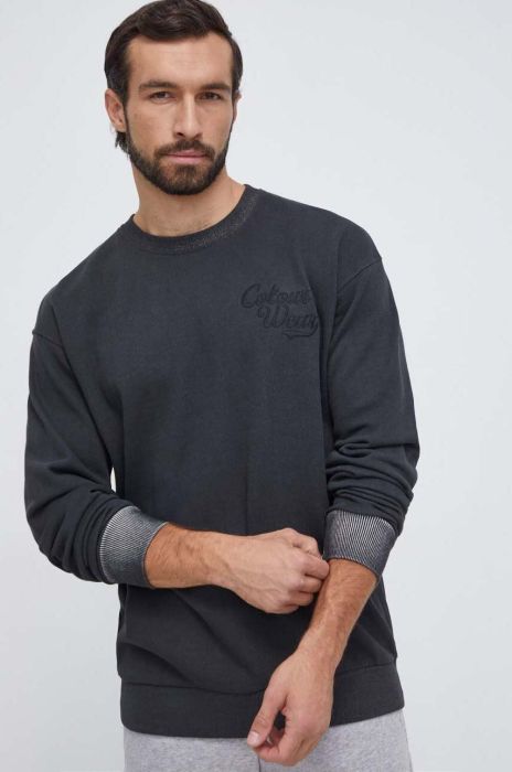 Бавовняна кофта Colourwear чоловіча колір сірий з аплікацією Бавовняна кофта Colourwear чоловіча колір сірий з аплікацією