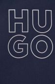 Бавовняна кофта лаунж HUGO з капюшоном з принтом колір блакитний
