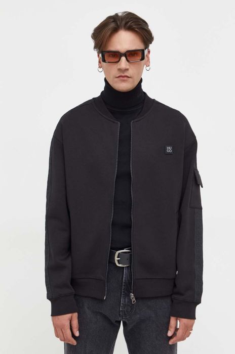 Кофта HUGO чоловіча колір чорний однотонна (3632692) Кофта HUGO чоловіча колір чорний однотонна (3632692)