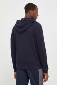 Бавовняна кофта лаунж Tommy Hilfiger колір синій з капюшоном однотонна