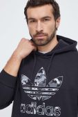 Кофта adidas Originals чоловіча колір чорний з капюшоном з принтом (3617396)
