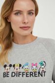 Бавовняна кофта United Colors of Benetton x Disney колір сірий з принтом