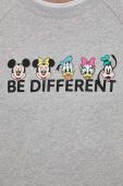 Бавовняна кофта United Colors of Benetton x Disney колір сірий з принтом