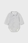 Дитяче бавовняне боді Mayoral Newborn колір сірий (3503750)