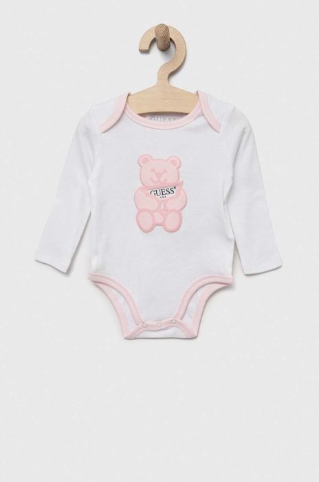 Дитяче бавовняне боді Guess колір рожевий (3327595)