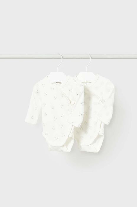 Дитяче бавовняне боді Mayoral Newborn 2-pack колір бежевий (3428103) Дитяче бавовняне боді Mayoral Newborn 2-pack колір бежевий (3428103)