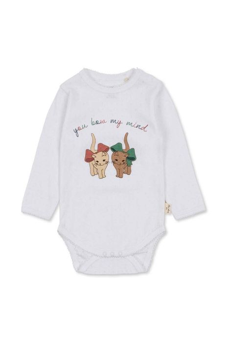 Дитяче бавовняне боді Konges Sl?jd колір білий (3527597)