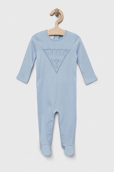 Дитячі бавовняні повзунки Guess колір блакитний (3327599)