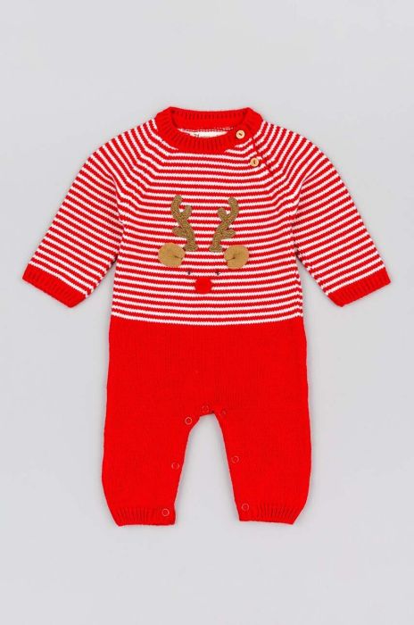 Бавовняний ромпер для немовлят zippy колір червоний