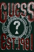 Бавовняний лонгслів для немовлят Guess колір зелений з принтом