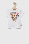 Бавовняна футболка для немовлят Guess колір білий з принтом (3338052) Бавовняна футболка для немовлят Guess колір білий з принтом (3338052)