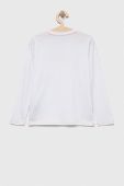 Дитячий бавовняний лонгслів Guess колір білий з принтом (3321918)