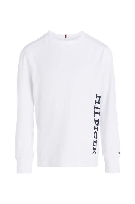 Дитячий лонгслів Tommy Hilfiger колір білий з принтом (3372581) Дитячий лонгслів Tommy Hilfiger колір білий з принтом (3372581)
