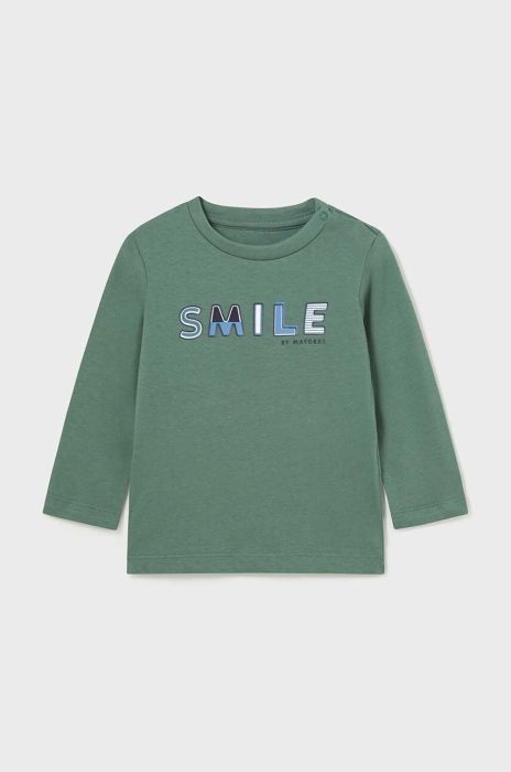 Бавовняний лонгслів для немовлят Mayoral колір бірюзовий Бавовняний лонгслів для немовлят Mayoral колір бірюзовий