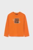 Дитячий бавовняний лонгслів Mayoral колір помаранчевий з принтом (3418939)