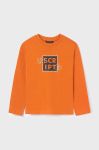 Дитячий бавовняний лонгслів Mayoral колір помаранчевий з принтом (3418939) Дитячий бавовняний лонгслів Mayoral колір помаранчевий з принтом (3418939)