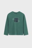 Дитячий бавовняний лонгслів Mayoral колір зелений з принтом (3418931)