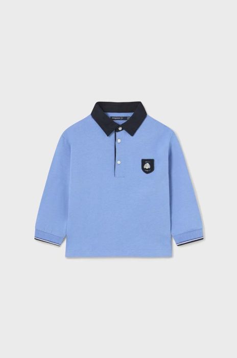 Бавовняний лонгслів для немовлят Mayoral однотонний колір блакитний Бавовняний лонгслів для немовлят Mayoral однотонний колір блакитний