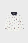 Бавовняний лонгслів для немовлят Mayoral колір білий візерунок Бавовняний лонгслів для немовлят Mayoral колір білий візерунок