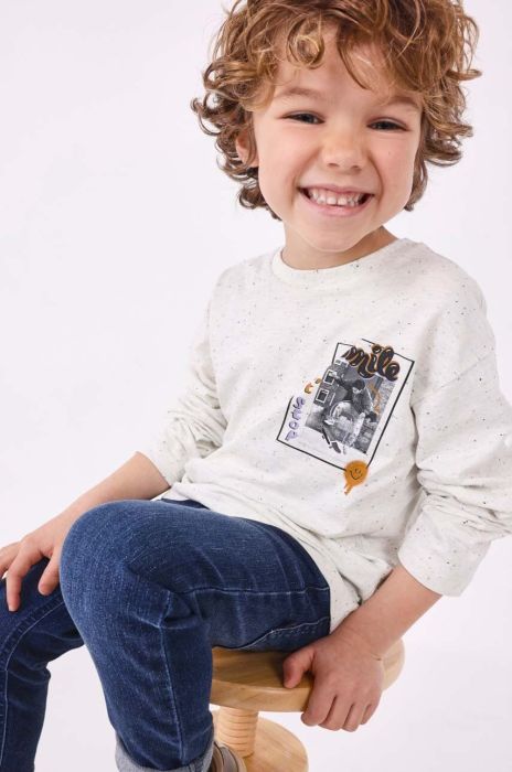 Дитячий лонгслів Mayoral колір бежевий з принтом (3423775) Дитячий лонгслів Mayoral колір бежевий з принтом (3423775)