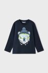 Дитячий бавовняний лонгслів Mayoral колір синій з принтом (3407904) Дитячий бавовняний лонгслів Mayoral колір синій з принтом (3407904)