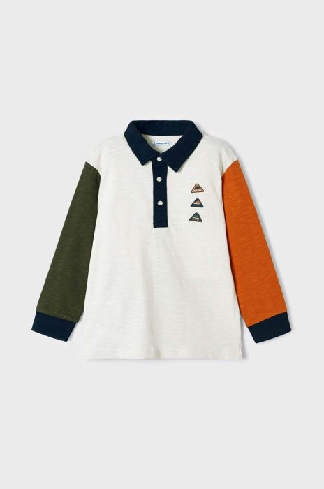 Дитячий лонгслів Mayoral колір помаранчевий з аплікацією Дитячий лонгслів Mayoral колір помаранчевий з аплікацією