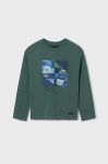 Дитячий бавовняний лонгслів Mayoral колір зелений з принтом (3408115) Дитячий бавовняний лонгслів Mayoral колір зелений з принтом (3408115)