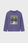 Дитячий бавовняний лонгслів Mayoral колір фіолетовий з принтом (3408152) Дитячий бавовняний лонгслів Mayoral колір фіолетовий з принтом (3408152)